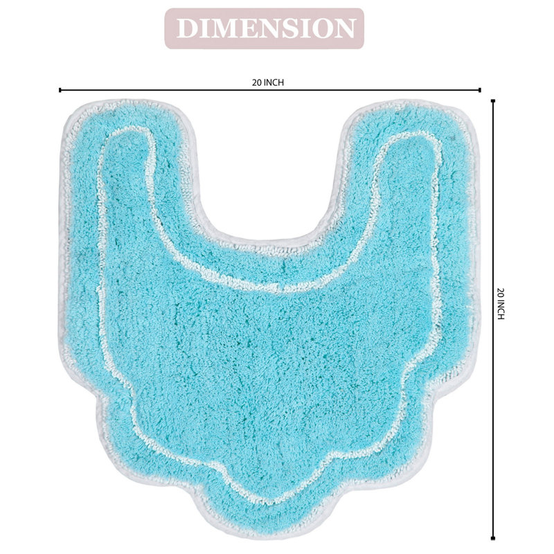 Tapis pour salle de bain Dobrinka, Turquoise, 20 po x 20 po (contour)