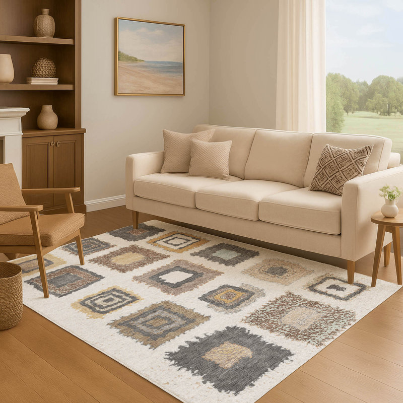 Premium Machine Washable Ariel Geometric Rug, Rectangle 10' x 14'