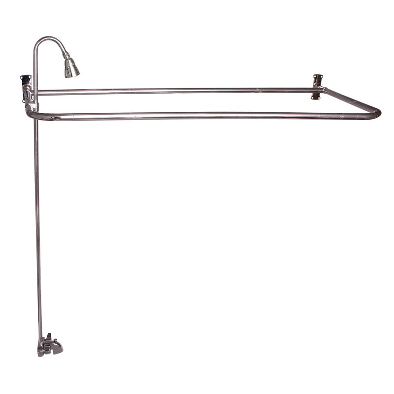 2 Handle Wall Clawfoot Tub Faucet with Diverter