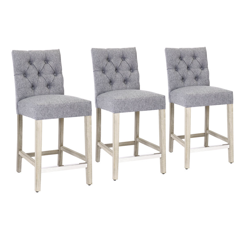 Wren Counter & Bar Stool (Set of 3), Gray, Counter Stool (24” Seat Height)