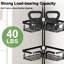 Black Stainless Steel Tension Pole Shower Caddy with Toothpaste Box, Adjustable Height Corner Organizer for Bathtub and Shower Single-2140251282-2122741025