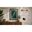 Teal Guitar Study Mid-Century - Framed Print-2092623946-2092603319
