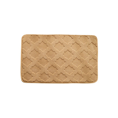  Khaki Bath Mat, Super Absorbent Thick Bathroom Rugs Non Slip, Quick Dry Bath Rugs, Machine Washable Shower Mat, Cushioned Carpet Bathmat for Bathroom Floor, Tub and Shower