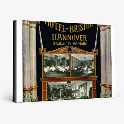 «Hotel Bristol Hannover 1900s», art rétro sur toile, affiche de voyage allemand