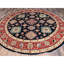 Tapis oriental rond en laine noué à la main bleu Kazak 9 pi x 9 pi BE69535114DD4323B76B473A8AD73D55