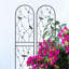Treillis de jardin en métal 86,7 po x 19,7 po, antirouille, 4 fleurs pour l'extérieur, noir, facile à assembler pour les plantes grimpantes Ensemble de 4 86,7 po x 19,7 po, Encouragement antirouille, installation simple-1677396677