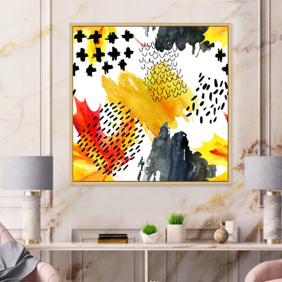 " Grungy Autumn Maple Leaf " Painting Print