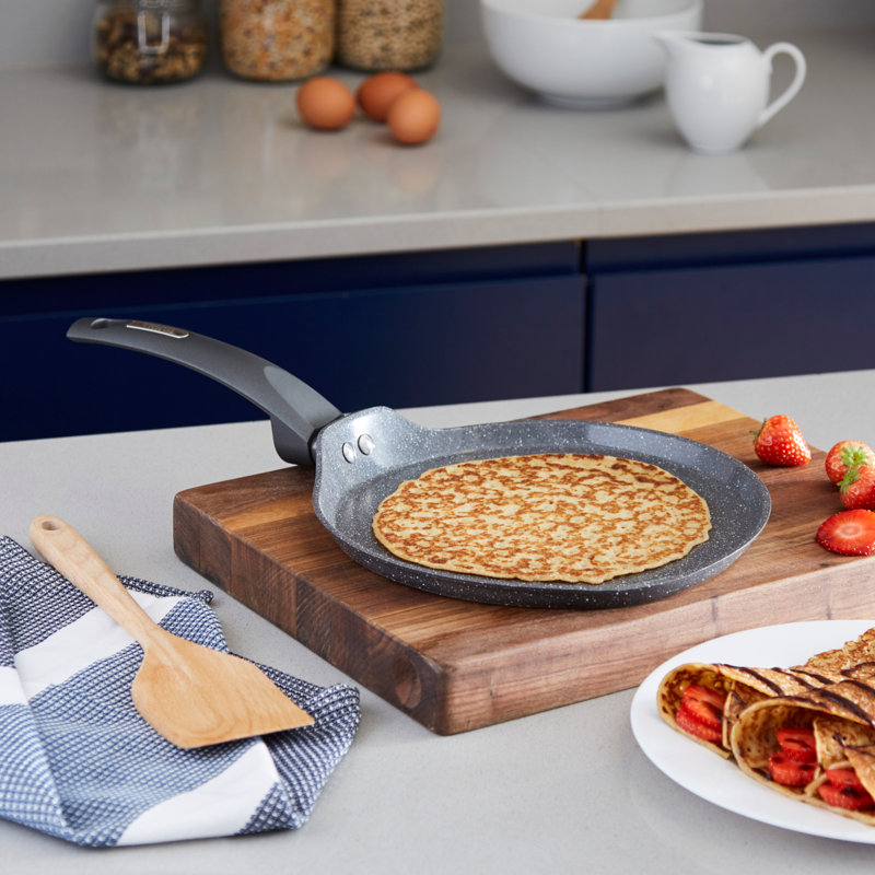 Tower T81287 Cerastone Forged Aluminium Crepe Pan with Ceramic Non-Stick Coating, 25cm, Graphite