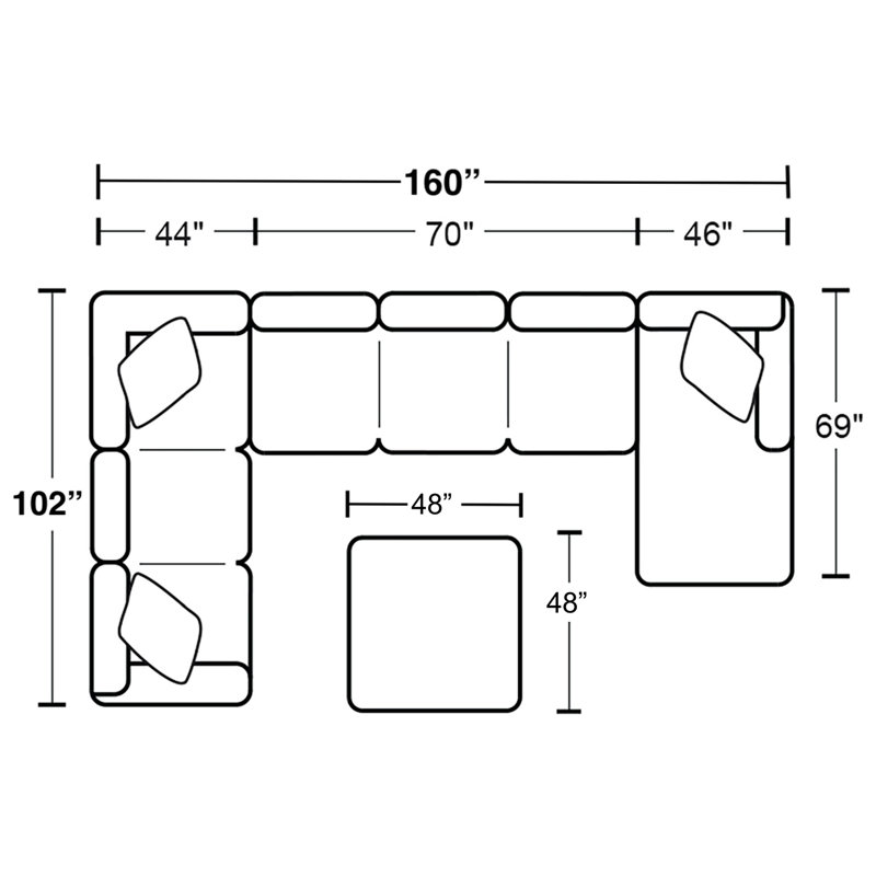 Upholstered U-Shaped Sectional Right Hand Facing, Left Hand Facing