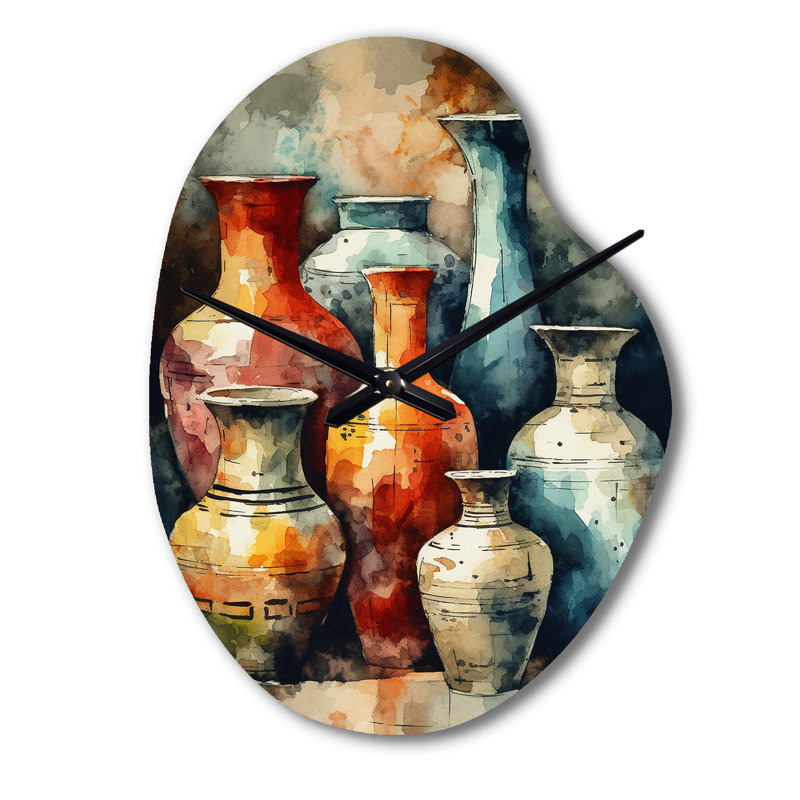 Horloge murale orange et verte Boho Pottery - Boho Pottery, Grand