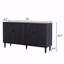 Armoire à buffet, moderne, solution de rangement, noir avec détails cloutés décoratifs, élégant