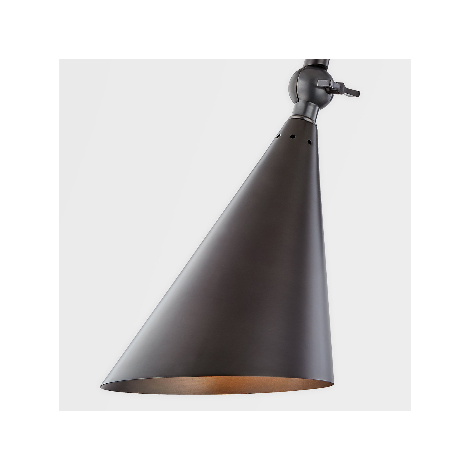 Cogan 1-Light Dimmable Armed Sconce, Old Bronze