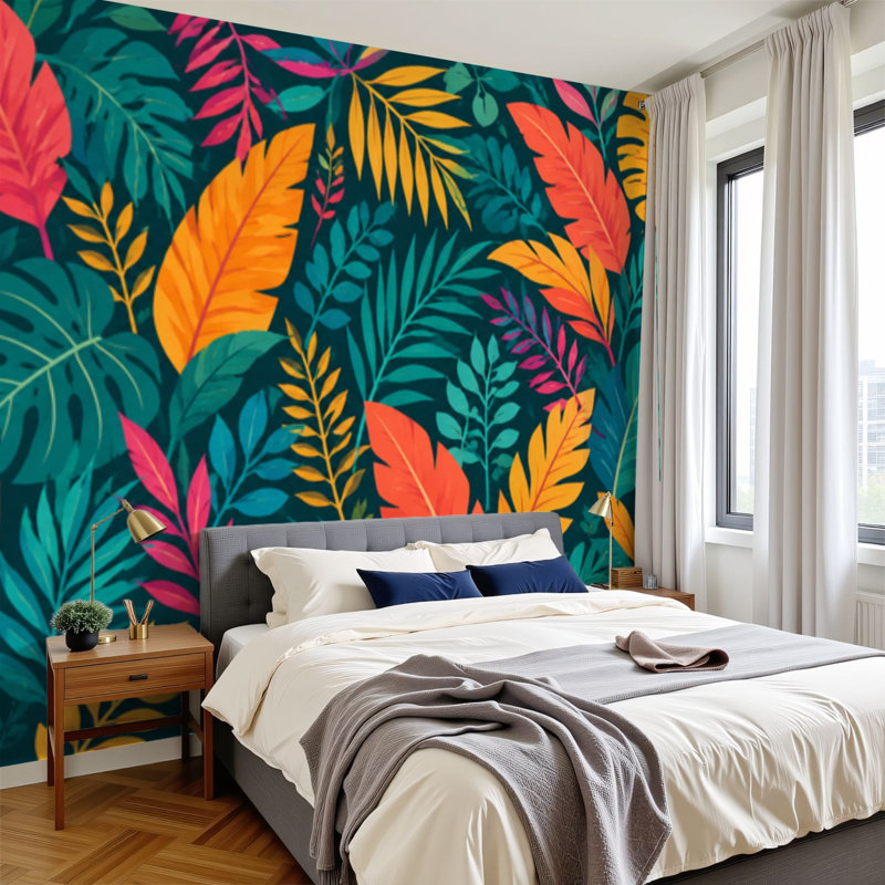 Papier peint adhésif auto-adhésif moderne pour la chambre à coucher L 69 po x l 96 po Peel and Stick