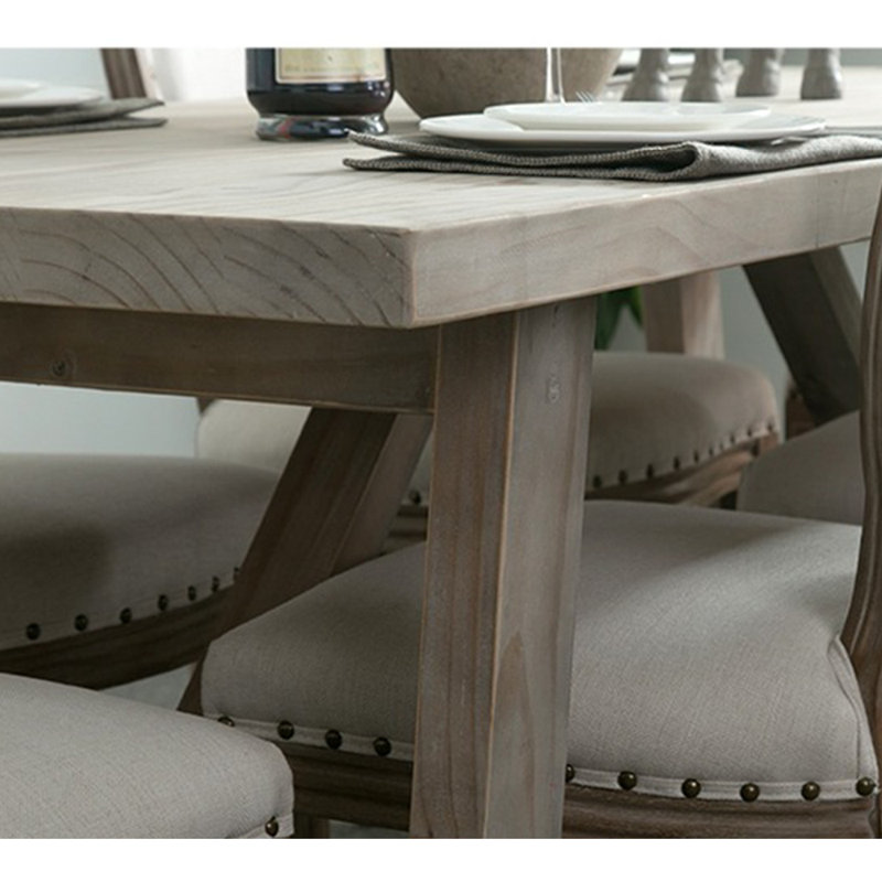 Ensemble de table de salle à manger en bois massif de style américain, H 29,50 po x L 86,60 po x l 39,30 po