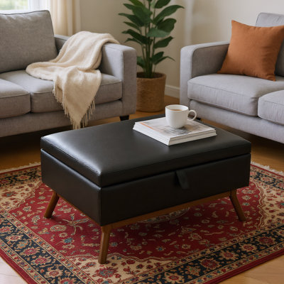 Table basse carrée avec repose-pieds, banc de rangement pour chaussures pour le salon, le vestibule et la salle familiale