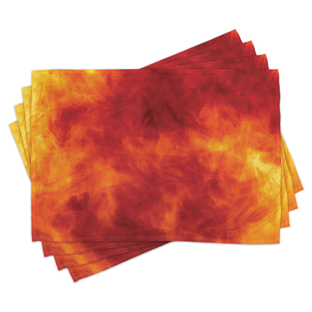 Platzdeckchen 4er-Set, Heat Design Illustration, Orange und Gelb