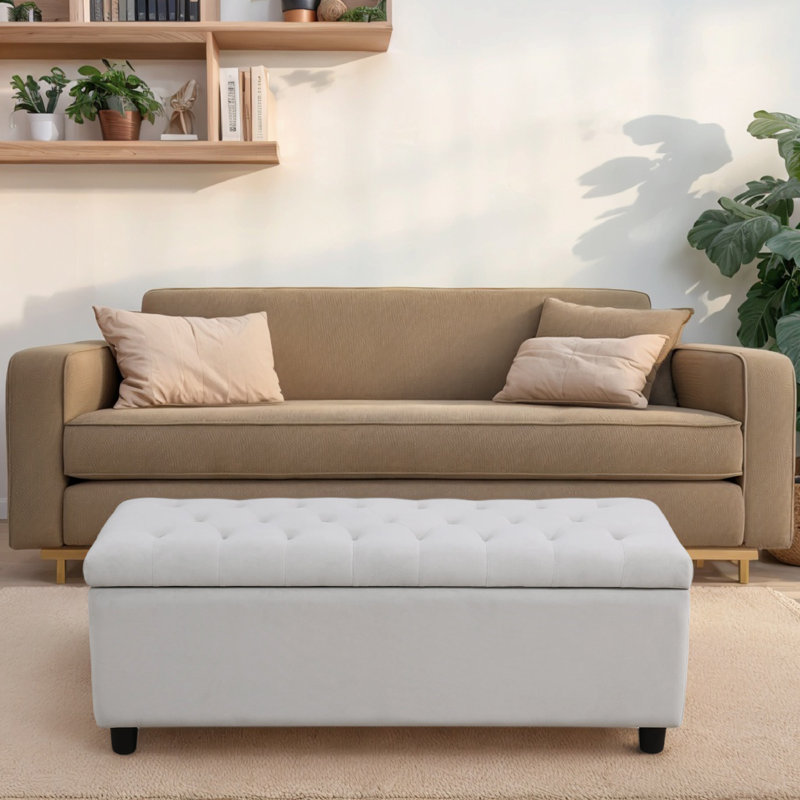 Banc de rangement en microfibre / microsuède Srinidhi
