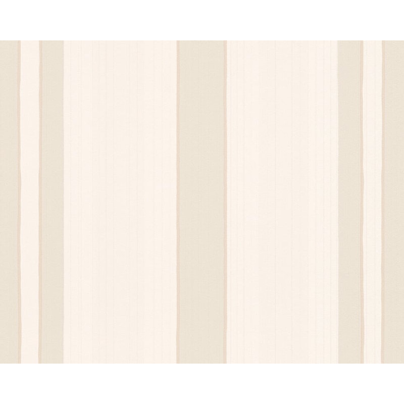Rouleau de papier peint à rayures l 33 pi x l 21 po simple caramel Kinard, Crème