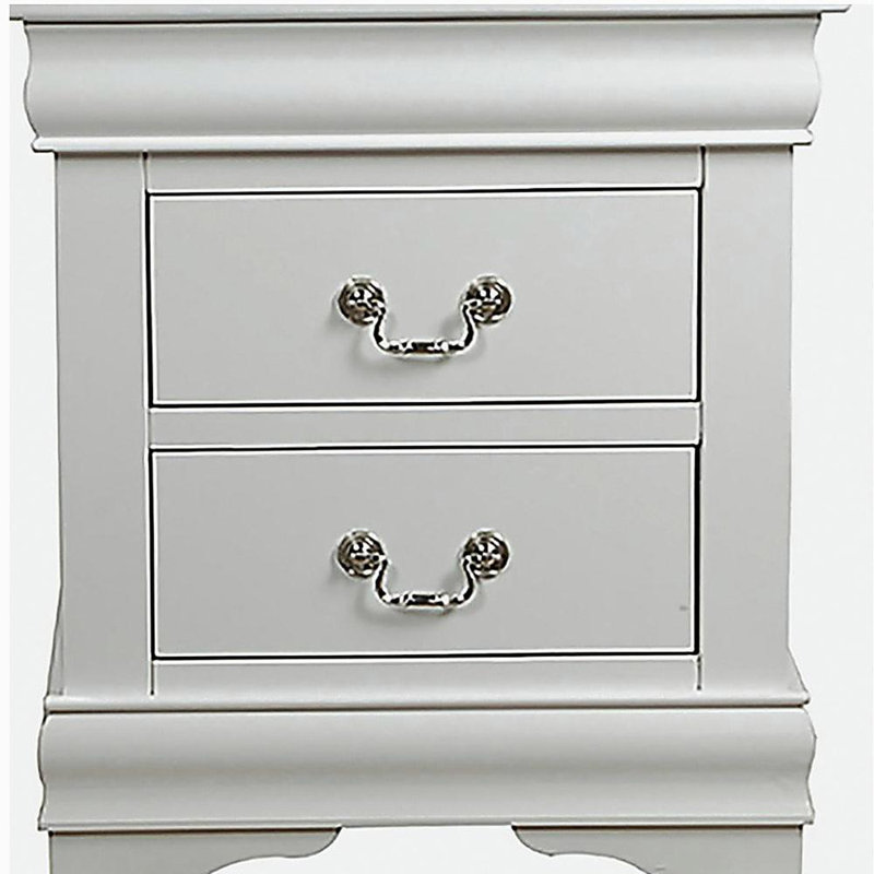 White 2-drawer Nightstand, White
