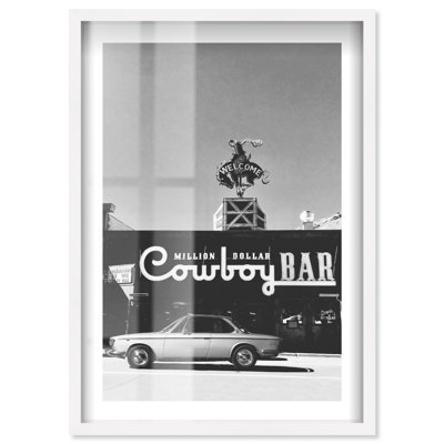 Million Dollar Cowboy Shadowbox Print Western Framed Art by Notoriart, White Frame, 37 x 55