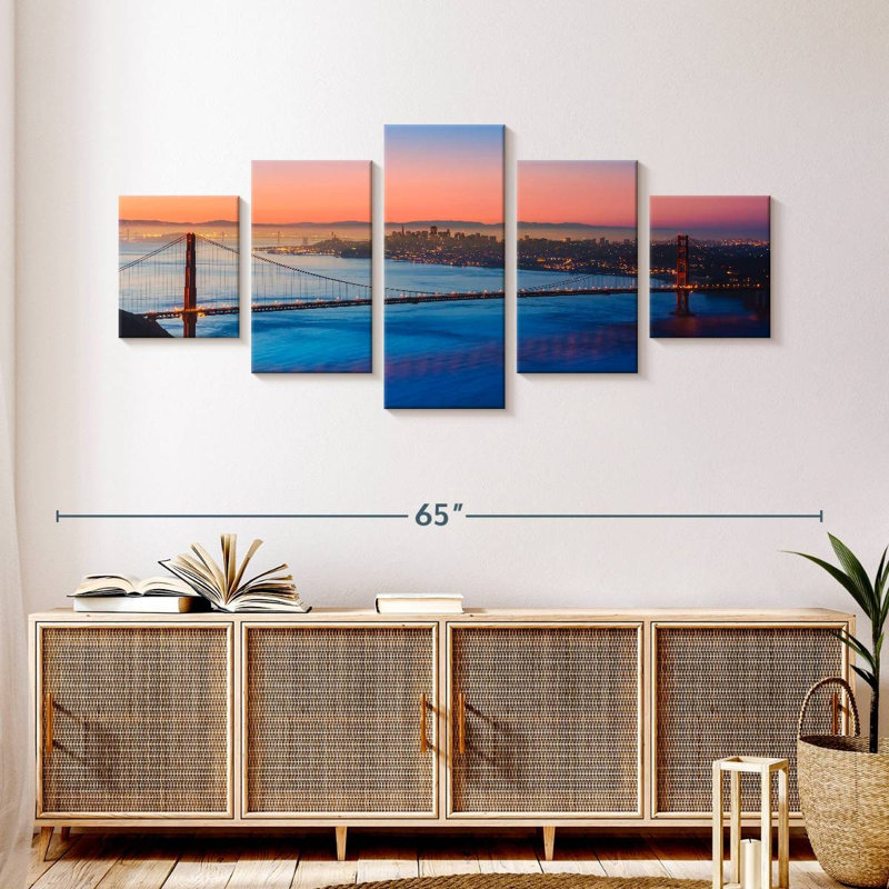 Gate Bridge Nightfall, 24" H x 55" W
