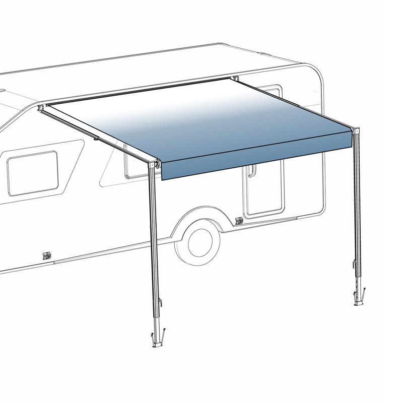 Retractable RV/Patio Awning, Blue, 120" W x 96" D