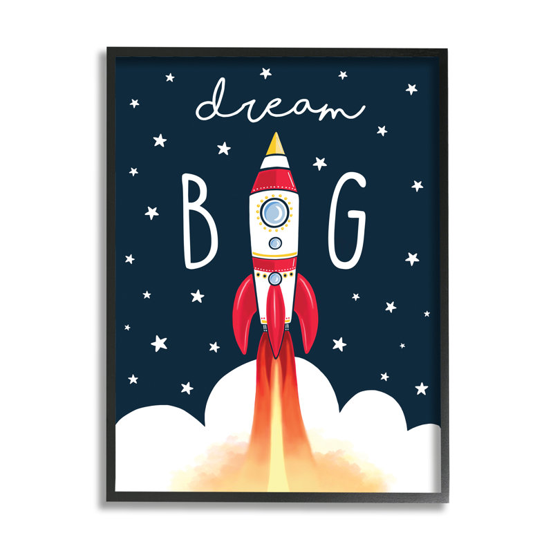 «Dream Big» - impression, H 30 po x l 24 po x 1,5 po, Giclée encadrée noir minuit