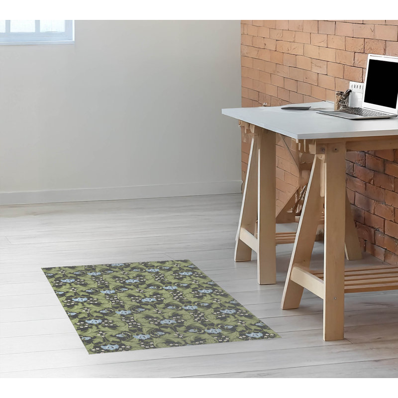 Ogee Leaf Decorative Lightweight Office Mat, 24" W x 36" D, Charcoal