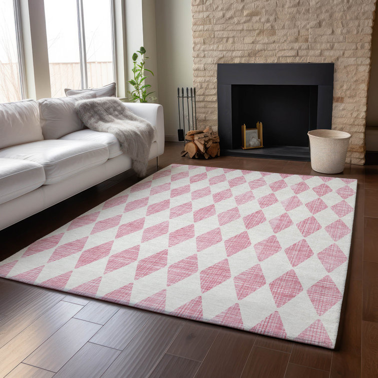 Premium Machine Washable Cerrito AMF578 Pink Rug