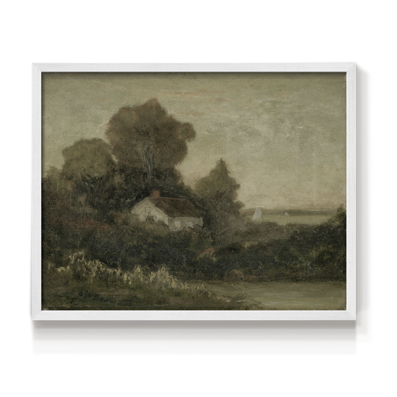 Paysages rétro-DCCXVI-Reproduction encadrée - réversible, H 22 po x l 28 po, Blanc