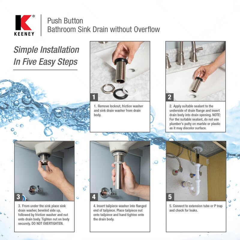 Keeney Universal Pop-Up Bathroom Sink Drain & Reviews | Wayfair