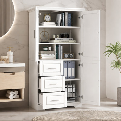 Modern Wilfredo Freestanding Linen Cabinet