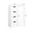 White Bathroom Storage Cabinet With Adjustable Shelf - Drawers For Organizing, Construction And Modern Style Home Spaces