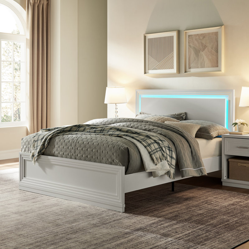 Hewett Queen Bed Frame Wooden - Bed Frame Queen Size With Headboard, Wood Slat Support, No Box Spring Needed, Noise Free, Easy Assembly