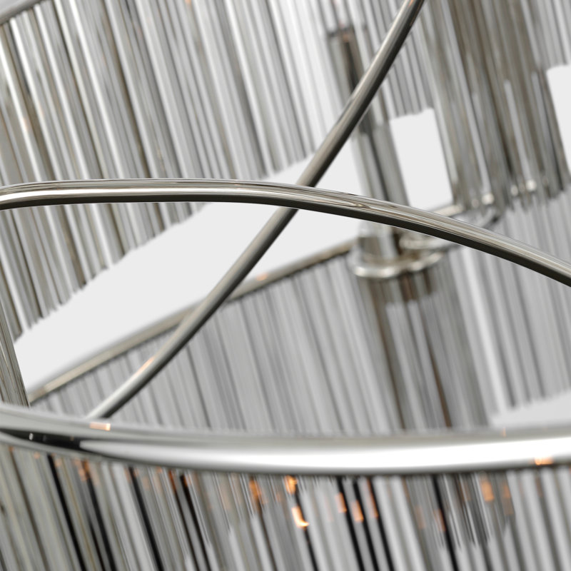 Sutton 50" Three Tier Chandelier, Polished Nickel