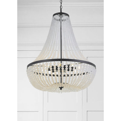 Josephine 8 - Light Unique Empire Chandelier with Beaded Accents