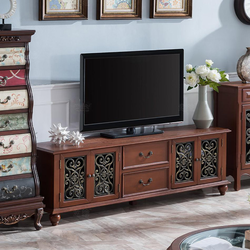 Meuble télé rétro, H 22,8 po x L 70,9 po x l 15,7 po, Brun