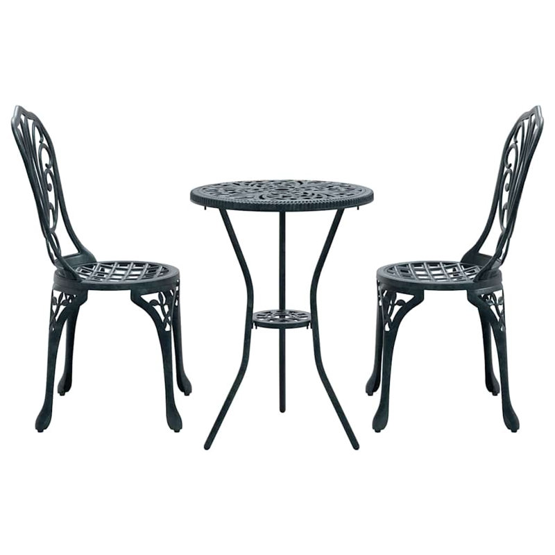 Vidaxl Garden Bistro Set 3 Pcs Aluminium, Green