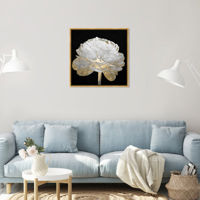«Gold and Light Floral II Rose», impression sur toile tendue