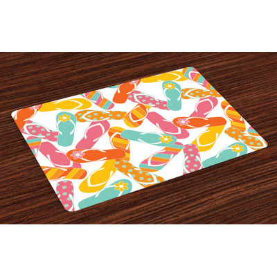 Ball Colourful Summer Holiday Sandals Placemat