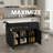 Kitchen Island With Extendable Dining Table, Marble-faced Countertop, And Mobile Storage Cart With Built-in Power Outlets-2129776538