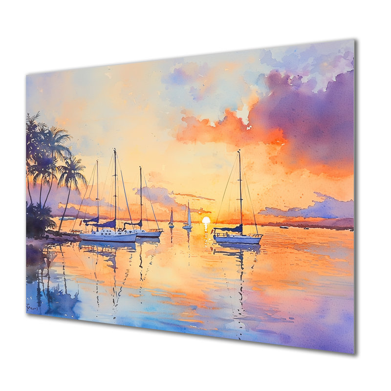 «Key West Florida Dream Saililier Horizon II», impression d'art moderne sur toile, H 16 po x l 32 po