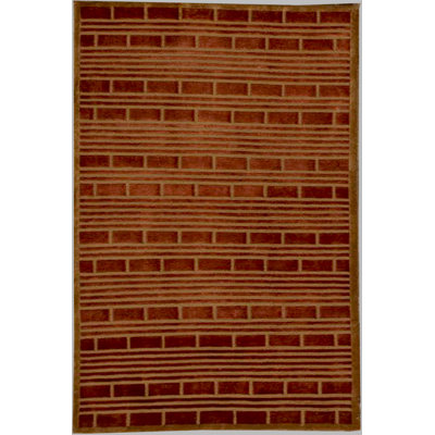 Tapis rouille et beige noué à la main de haute qualité