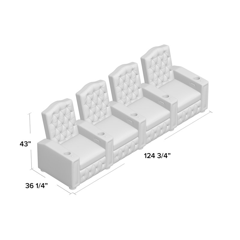 Rangée de sièges de cinéma Regal HR Series (rangée de 4), Sable Smartsuede