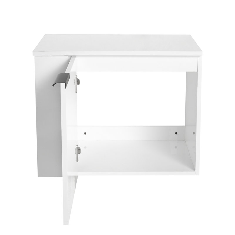 Lavabo de salle de bain 24 po pour espaces spacieux - Armoire moderne sans lavabo, chêne blanc américain, blanc composable, grands espaces de bain Splendor