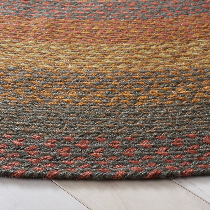 Tapis en jute tissé à plat Indyah, Ovale 4 pi x 6 pi