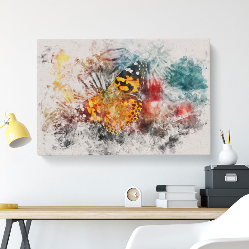 Butterfly Vol.3 Watercolour - Wrapped Canvas, 50cm H x 76cm W x 3cm D
