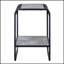 Élégante table de bout à 1 tablette en béton gris et noir avec bords courbés et rangement spacieux pour les espaces de vie modernes