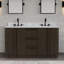 Water Creation Oxford 60" In. Double Sink Mid-Century Style Bathroom Vanity-1798553334