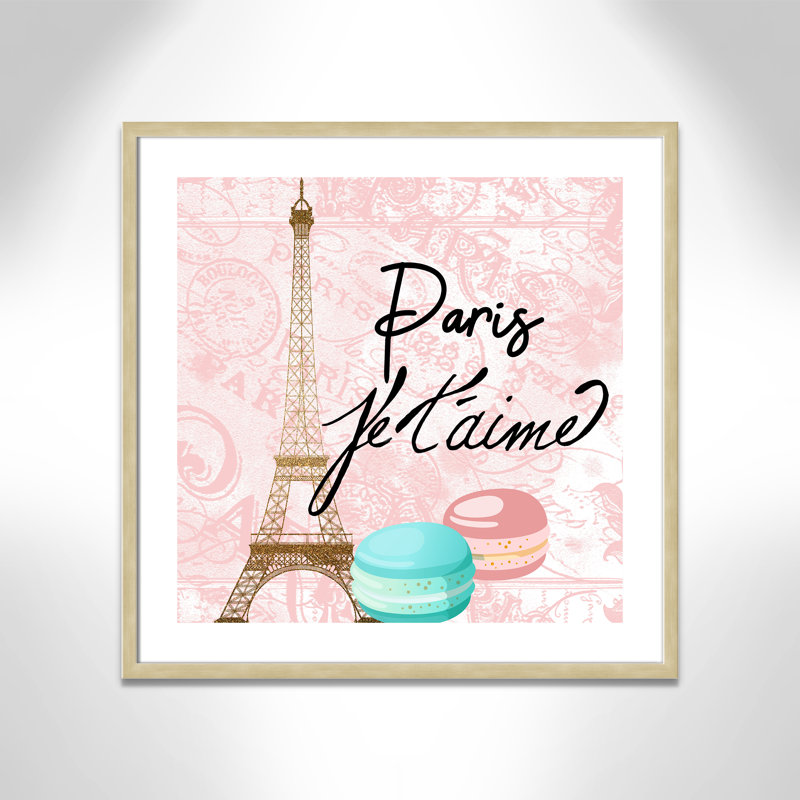 Bonjour paris 1, H 27,5 po x l 27,5 po x P 1,19 po, Cadre boîte champagne